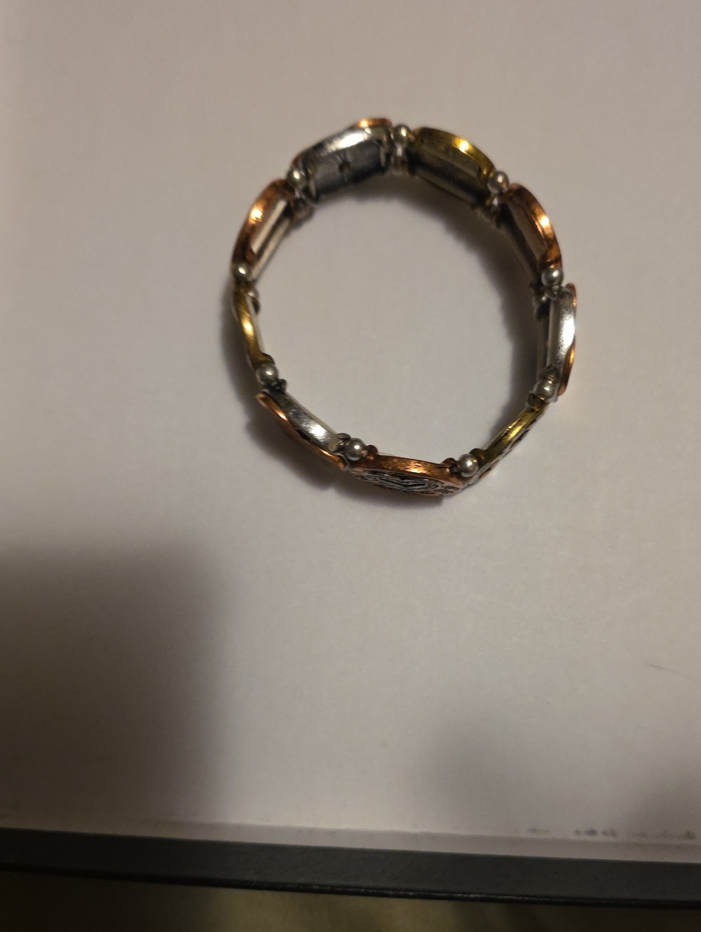 Tri-Tone Stretch Bracelet - Women's Fashion Jewelry ( All Hearts)